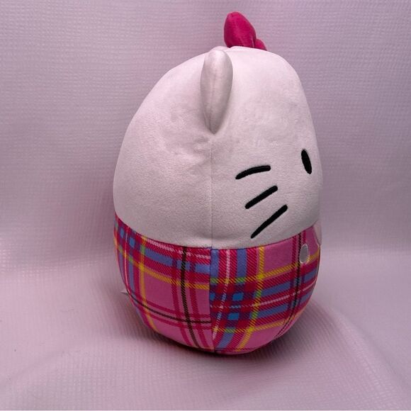 Squishmallows Kellytoy Plush Hello Kitty Sanrio 8” Hello Kitty Pink Plaid - Picture 3 of 6